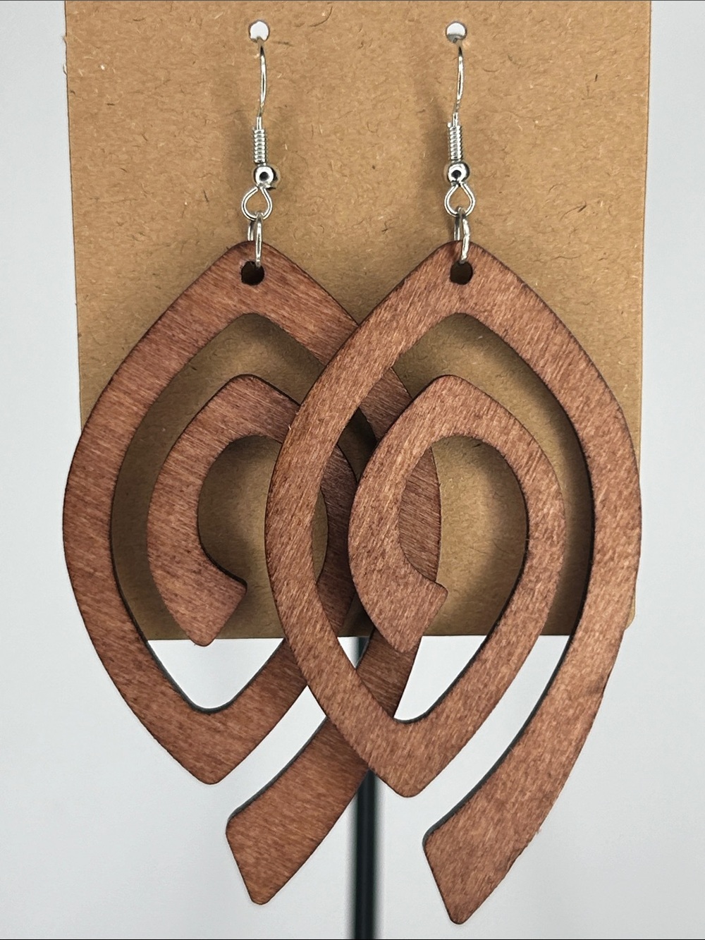 Handcrafted Brown Wood Earrings - Women Fashion Jewelry